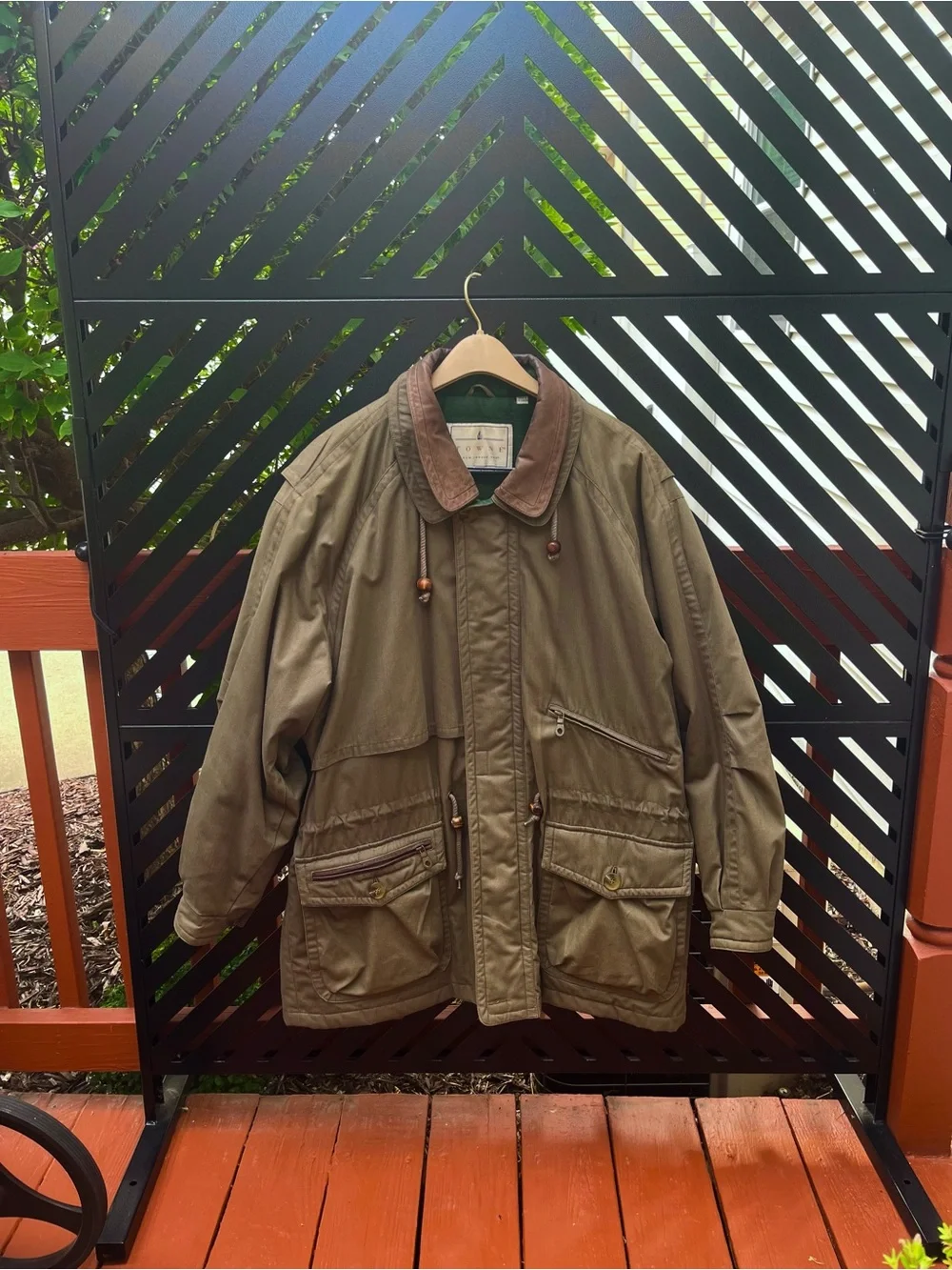 Towne From London Fog Green Gray Utility Field Jacket